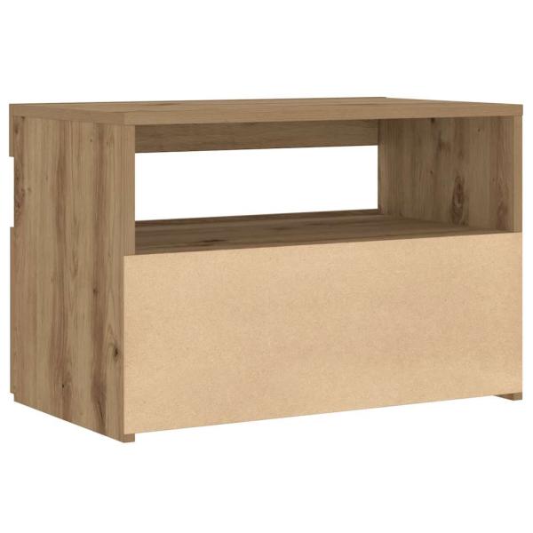 Nachttisch mit LED-Leuchten Artisan-Eiche 60x35x40 cm