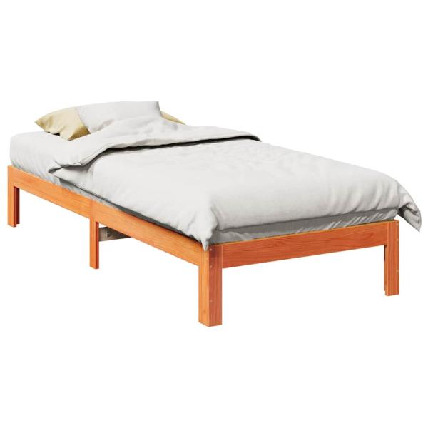 ARDEBO.de - Massivholzbett ohne Matratze Wachsbraun 90x200 Kiefernholz