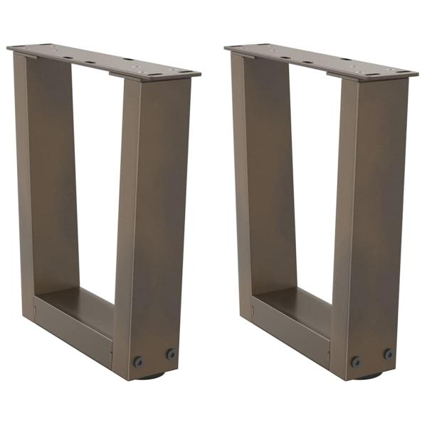 ARDEBO.de - Couchtischbeine V-Form 2 Stück Naturstahl 30x(30-31,3) cm Stahl