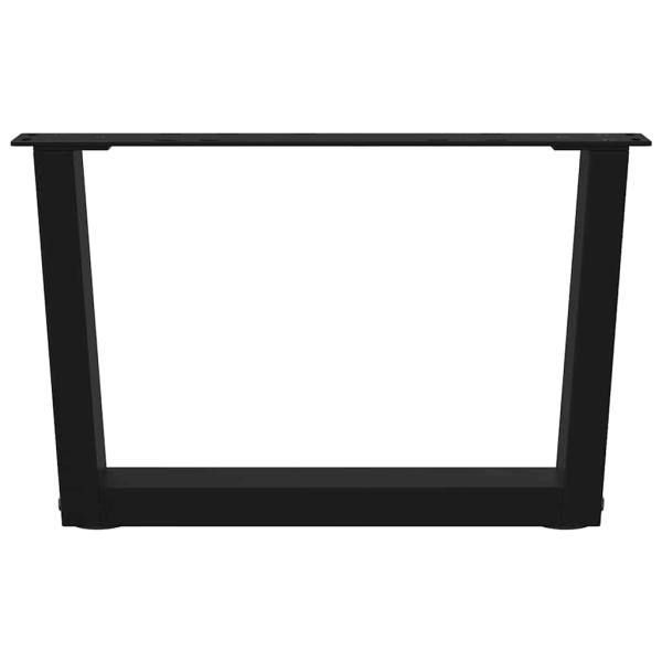 Esstischbeine V-Form 2 Stück Schwarz 50x(30-31,3) cm Stahl