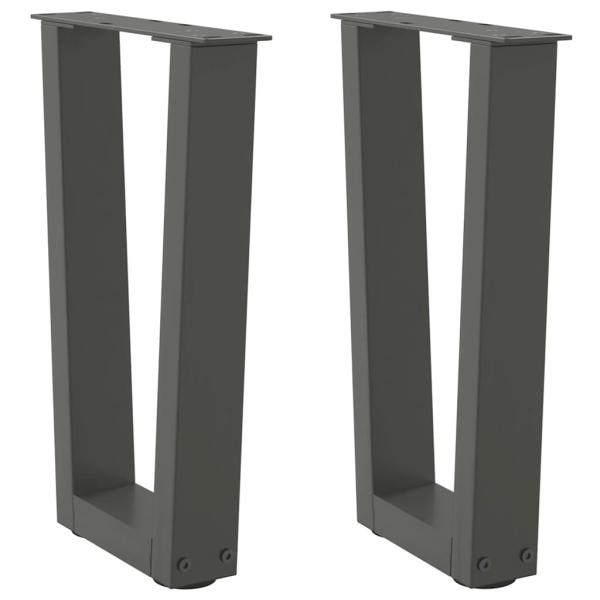 ARDEBO.de - Esstisch Beine V-Form 2 Stück Anthrazit 28x(42-43,3) cm Stahl