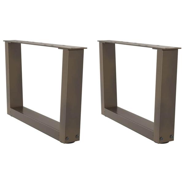 ARDEBO.de - Esstisch Beine V-Form 2 Stück Naturstahl 60x(30-31,3) cm Stahl