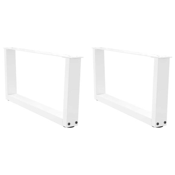 ARDEBO.de - Esstischbeine V-Form 2 Stück Weiß 70x(30-31,3) cm Stahl