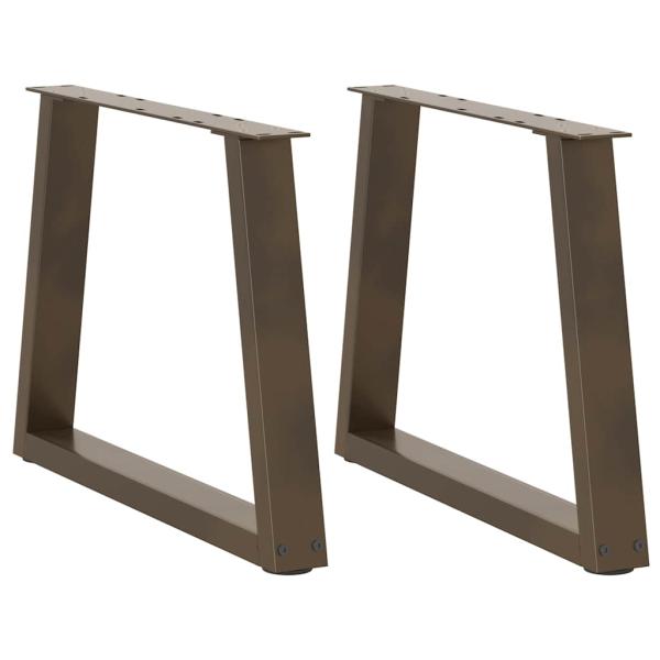 ARDEBO.de - Esstisch Beine V-Form 2 Stück Naturstahl 50x(42-43,3) cm Stahl