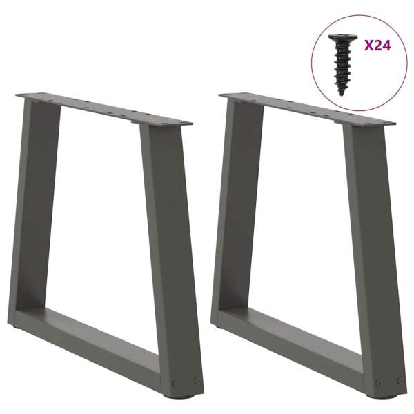ARDEBO.de - Esstisch Beine V-Form 2 Stück Anthrazit 70x(42-43,3) cm Stahl