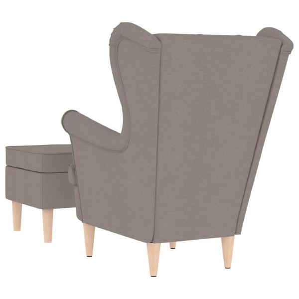 Sessel mit Fußhocker Taupe Stoff
