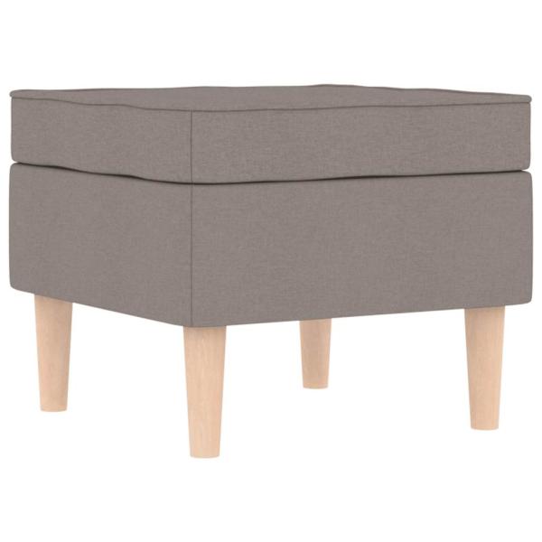 Sessel mit Fußhocker Taupe Stoff