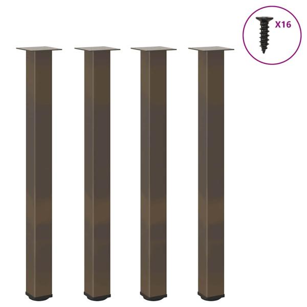 ARDEBO.de - Couchtischbeine 4 Stk. Naturstahl 100-102 cm Stahl