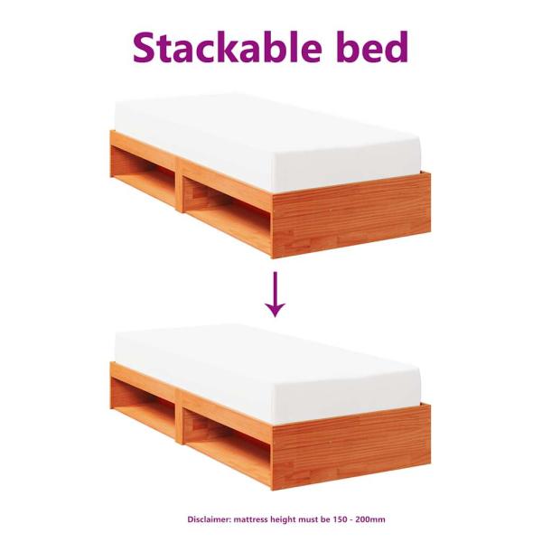 ARDEBO.de - Tagesbett ohne Matratze Wachsbraun 75x190 cm Massivholz Kiefer