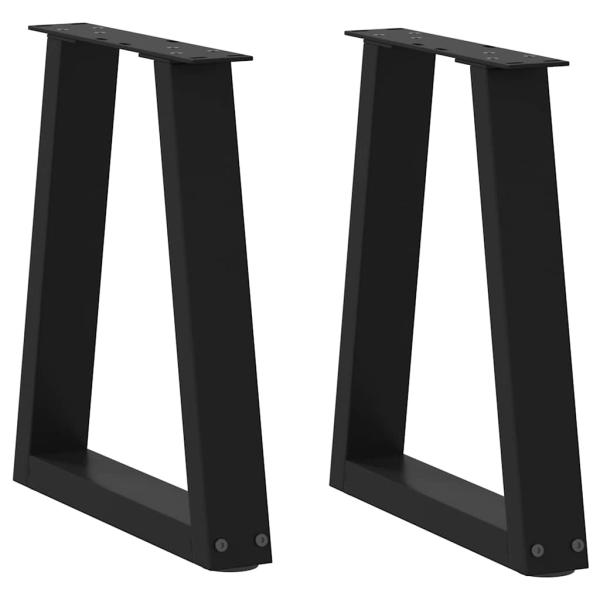 ARDEBO.de - Esstisch Beine V-Form 2 Stück Schwarz 28x(42-43,3) cm Stahl