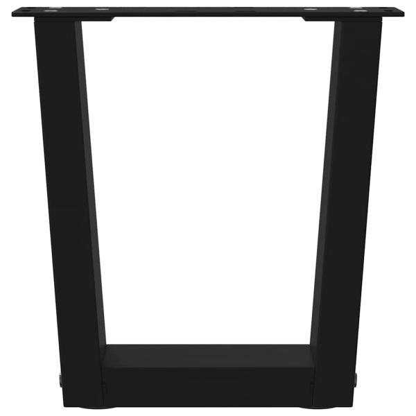 Esstischbeine V-Form 2 Stück Schwarz 40x(30-31,3) cm Stahl