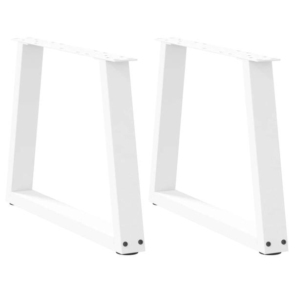 ARDEBO.de - Esstisch Beine V-Form 2 Stück Weiß 50x(42-43,3) cm Stahl