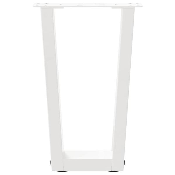 Esstisch Beine V-Form 2 Stück Weiß 38x(42-43,3) cm Stahl