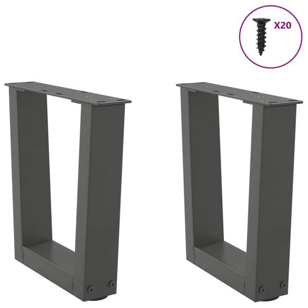 Couchtischbeine V-Form 2 Stück Anthrazit 40x(30-31,3) cm Stahl