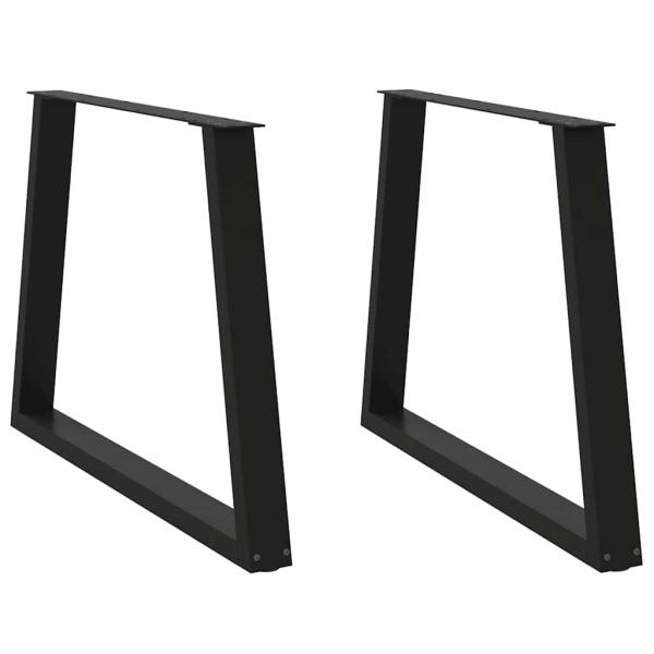 ARDEBO.de - Esstisch Beine V-Form 2 Stück Schwarz 100x(72-73,3) cm Stahl
