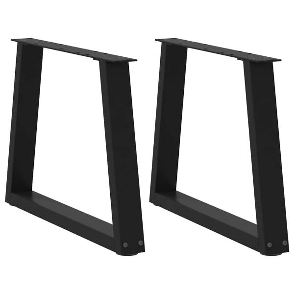 ARDEBO.de - Esstisch Beine V-Form 2 Stück Schwarz 70x(42-43,3) cm Stahl