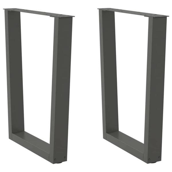 ARDEBO.de - Esstisch Beine V-Form 2 Stück Anthrazit 70x(72-73,3) cm Stahl