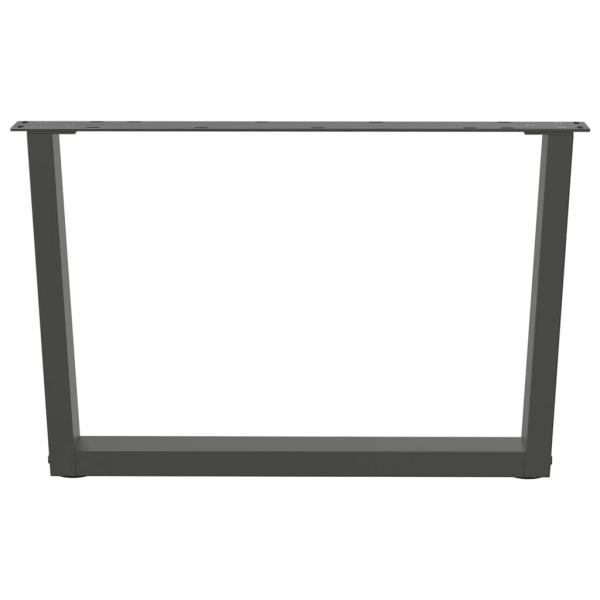 ARDEBO.de - Esstisch Beine V-Form 2 Stück Anthrazit 70x(42-43,3) cm Stahl