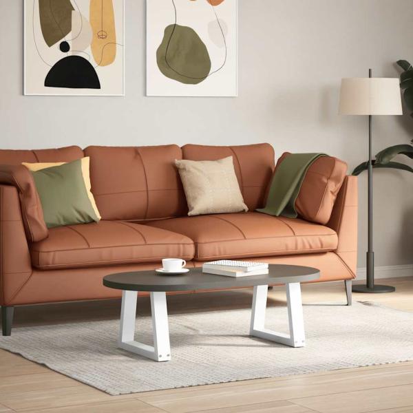 ARDEBO.de - Esstisch Beine V-Form 2 Stück Weiß 30x(30-31,3) cm Stahl