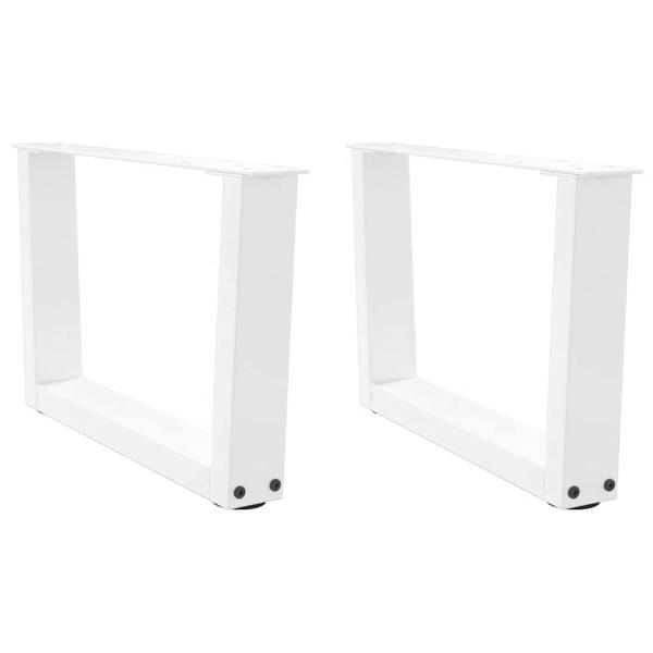 ARDEBO.de - Esstisch Beine V-Form 2 Stück Weiß 60x(30-31,3) cm Stahl
