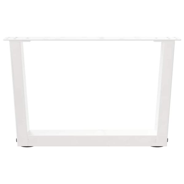 Esstisch Beine V-Form 2 Stück Weiß 60x(30-31,3) cm Stahl