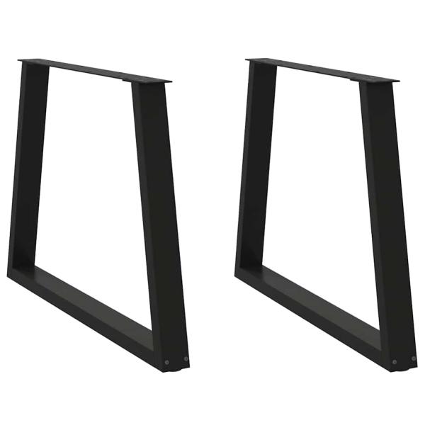 ARDEBO.de - Esstisch Beine V-Form 2 Stück Schwarz 90x(72-73,3) cm Stahl