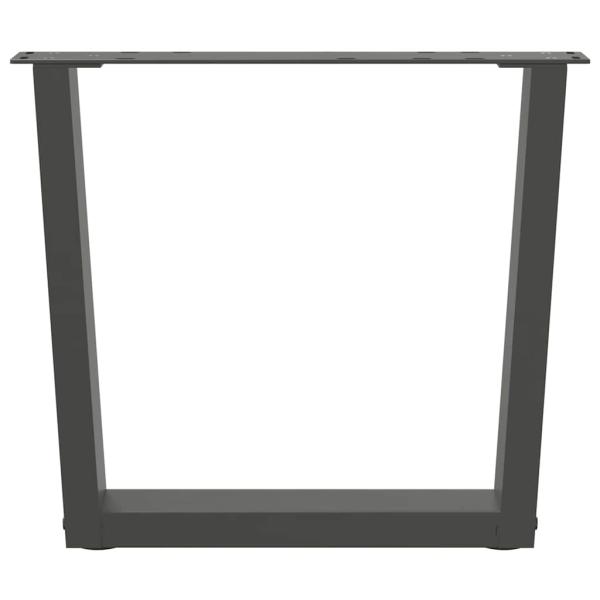 ARDEBO.de - Esstisch Beine V-Form 2 Stück Anthrazit 50x(42-43,3) cm Stahl