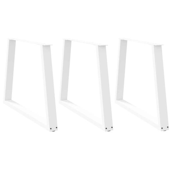Esstischbeine V-Form 3 Stück Weiß 100x(72-73,3) cm Stahl
