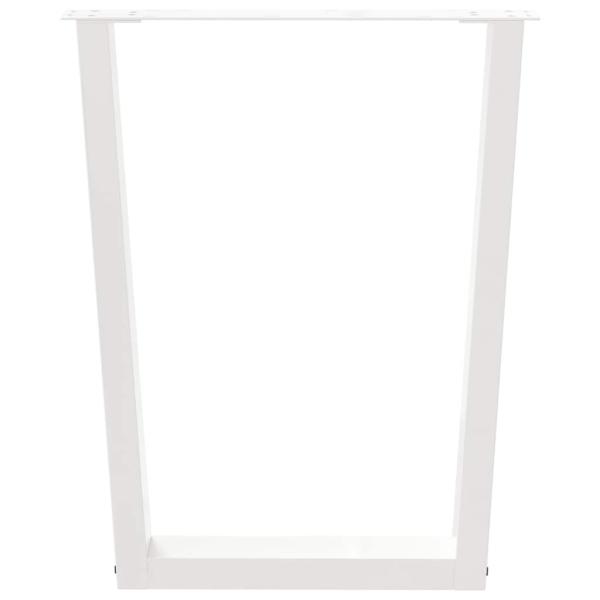 Esstisch Beine V-Form 2 Stück Weiß 70x(72-73,3) cm Stahl