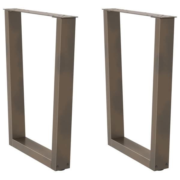 ARDEBO.de - Esstisch Beine V-Form 2 Stück Naturstahl 70x(72-73,3) cm Stahl