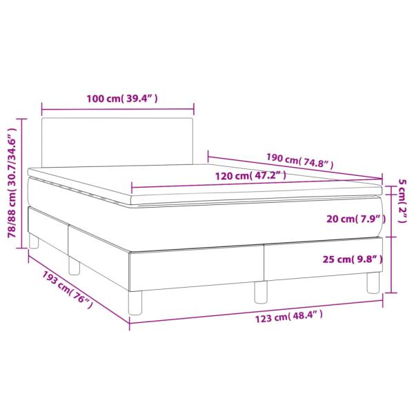 Boxspringbett mit Matratze Dunkelbraun 120x190 cm Stoff