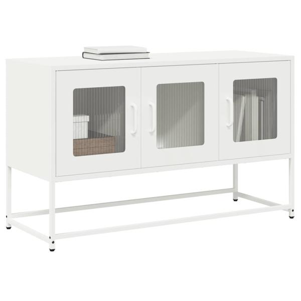 ARDEBO.de - TV-Schrank Weiß 100,5x39x60,5 cm Kaltgewalzter Stahl