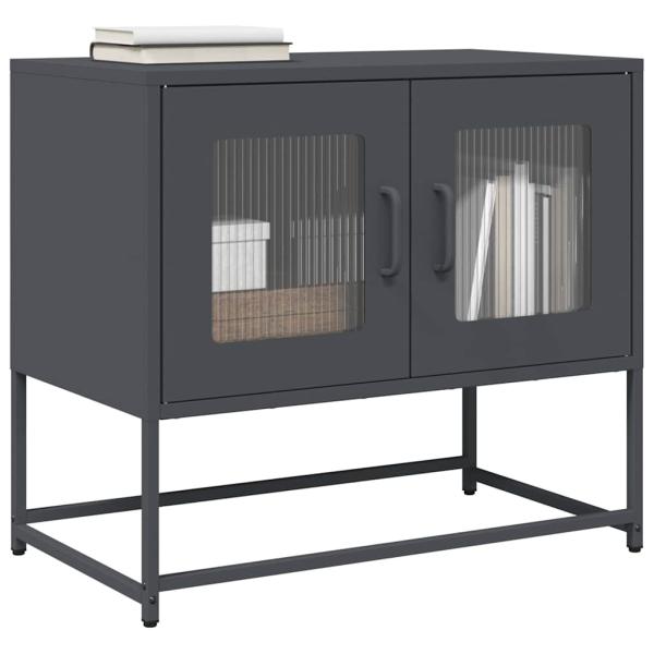 ARDEBO.de - TV-Schrank Anthrazit 68x39x60,5 cm Kaltgewalzter Stahl
