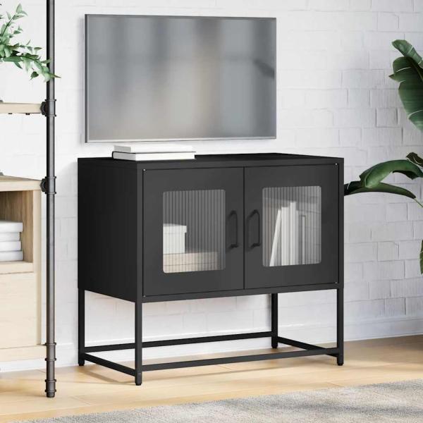 TV-Schrank Schwarz 68x39x60,5 cm Kaltgewalzter Stahl