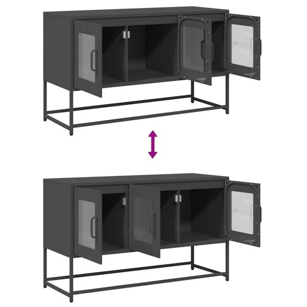 TV-Schrank Schwarz 100,5x39x60,5 cm Kaltgewalzter Stahl