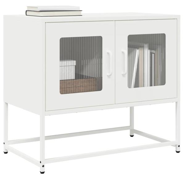 ARDEBO.de - TV-Schrank Weiß 68x39x60,5 cm Kaltgewalzter Stahl