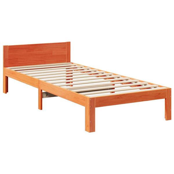Familienbett ohne Matratze Wachsbraun 240x200 cm Massivholz