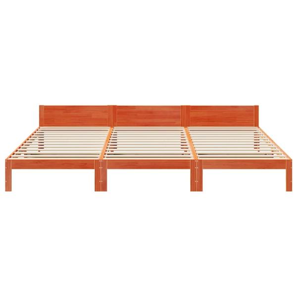 Familienbett ohne Matratze Wachsbraun 240x200 cm Massivholz