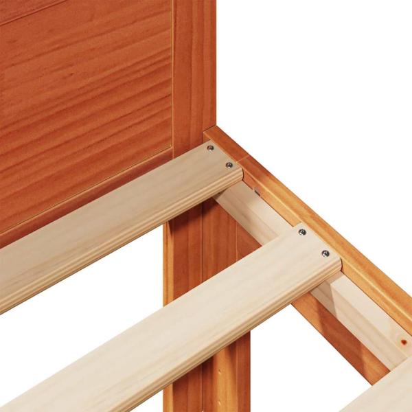 Familienbett ohne Matratze Wachsbraun 240x200 cm Massivholz