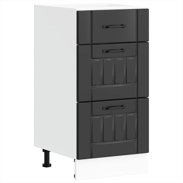 Küchen-Unterschrank Lucca Schwarz Holzwerkstoff