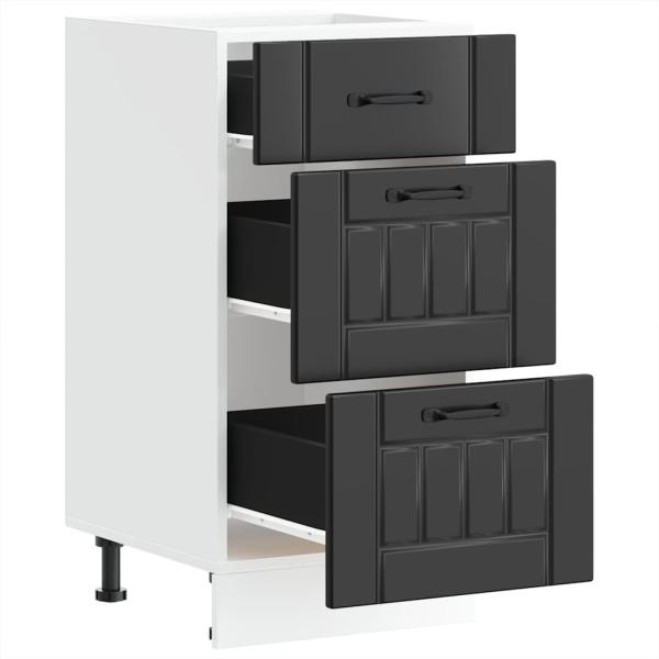 Küchen-Unterschrank Lucca Schwarz Holzwerkstoff