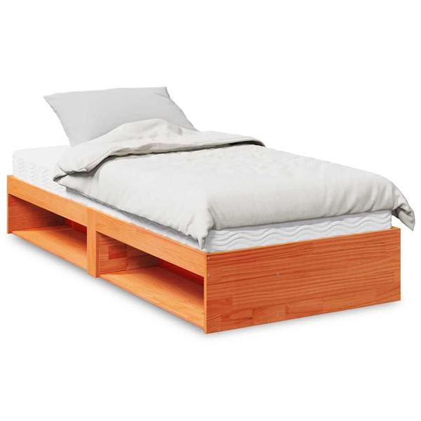 ARDEBO.de - Tagesbett mit Matratze Wachsbraun 90x190 cm Massivholz Kiefer