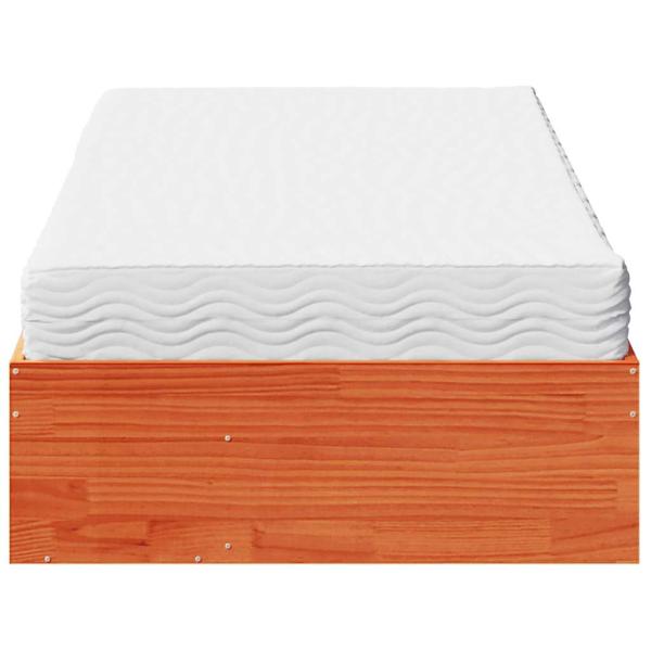 Tagesbett mit Matratze Wachsbraun 90x190 cm Massivholz Kiefer