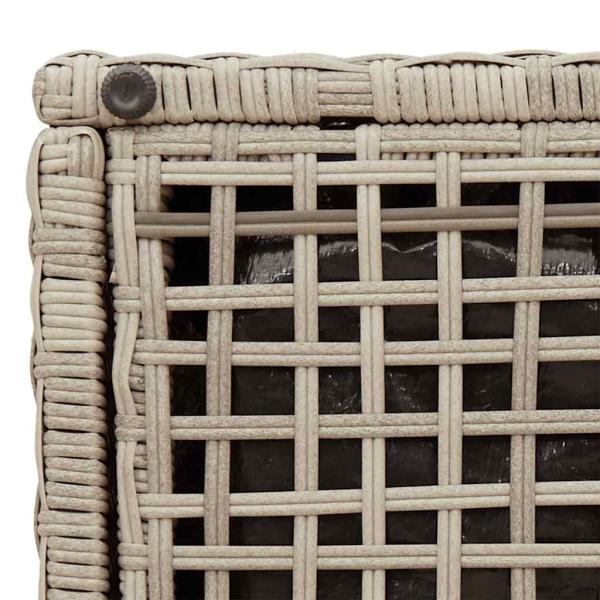 Gartenhocker mit Kissen 2 Stk. Hellgrau 40x40x43 cm Poly Rattan