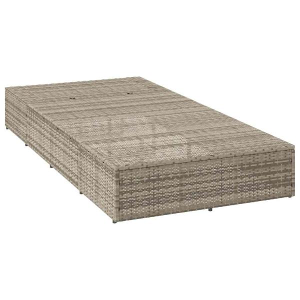 Sonnenliege mit schwebender Auflage Hellgrau Poly Rattan