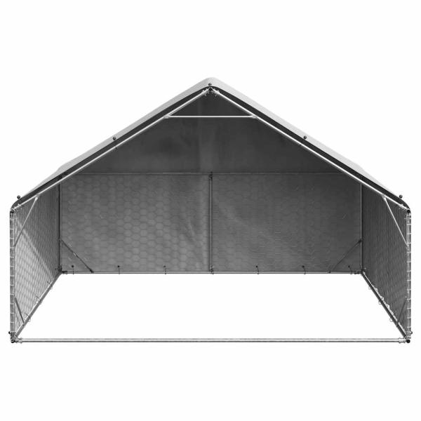 Outdoor-Hundezwinger mit Abdeckung 3x2x1,9 m Verzinkter Stahl