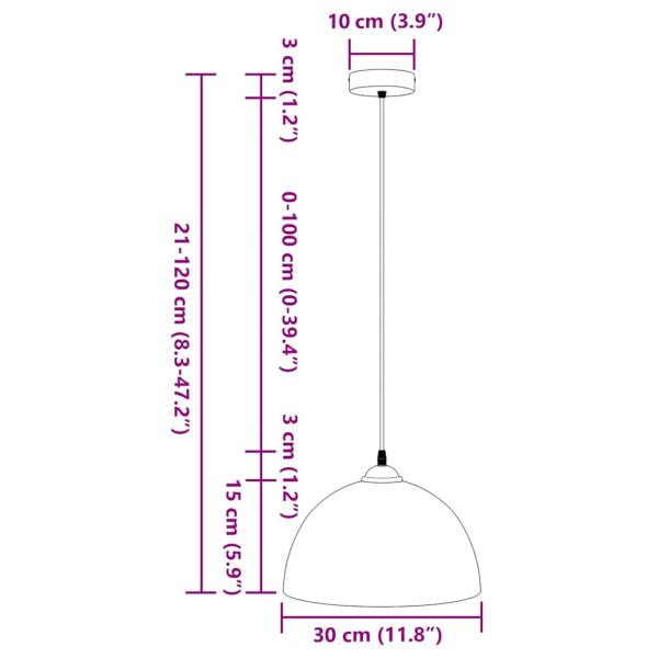 Pendelleuchten 2 Stk. Höhenverstellbar E27 Schwarz Ø30cm Metall