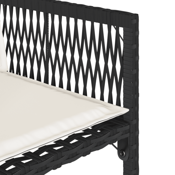 13-tlg. Garten-Essgruppe mit Kissen Schwarz Poly Rattan