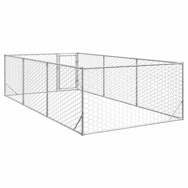 Outdoor-Hundezwinger mit Tür 2x4x1 m Verzinkter Stahl