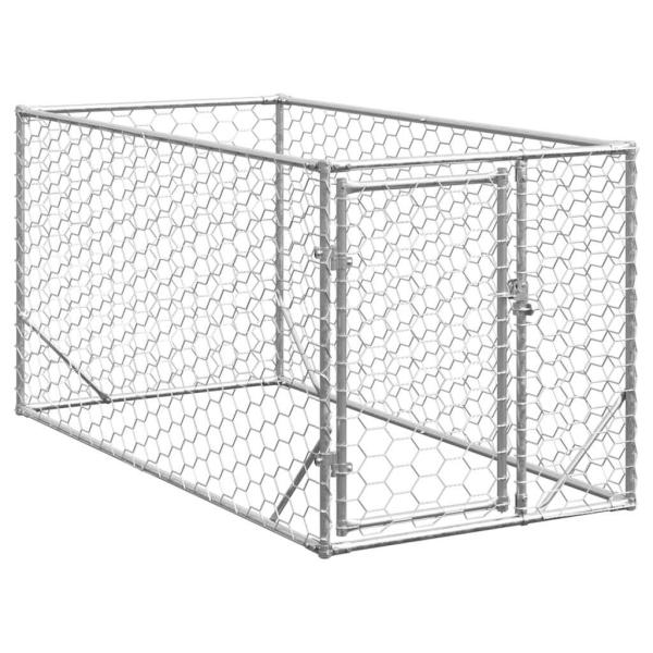 ARDEBO.de - Outdoor-Hundezwinger mit Tür 2x1x1 m Verzinkter Stahl
